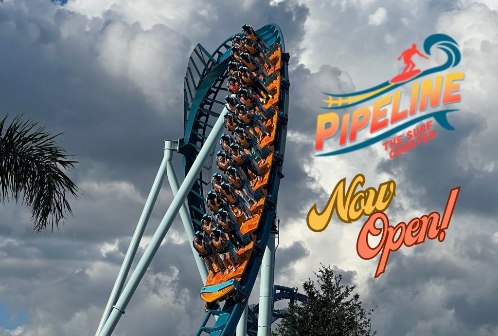 SeaWorld Orlando Announces First-Of-Its-Kind Roller Coaster, “Pipeline: The  Surf Coaster” — Park Paradise
